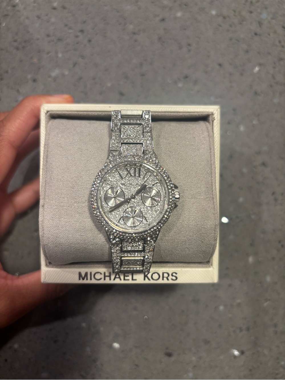 Michael Kors Mini Camille Pavé Silver-Tone Ladies Watch MK6996